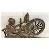 Image 3 : Coppercraft Sculptures, Woman at Spinning Wheel and Scarecrow on Fence, Largest 20 × 25”