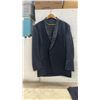 Image 2 : Men's Black Tuxedo with Shawl Collar Jacket and Pleated Satin Stripe Trousers, No Size Listed