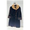 Image 1 : Vintage Eaton's Fur Salon Women's Dark Brown Fur Coat with Contrasting Collar and Cuffs, Sz S-M
