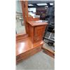 Image 4 : Antique Dresser with Mirror, Cabinet, and Full-Size Bed Frame