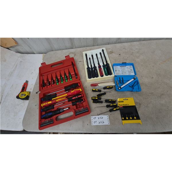 Assorted Screwdriver and Pick Sets, Incl. Stanley Pick and Hook Set