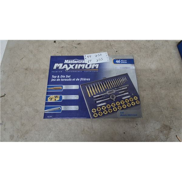 Mastercraft Maximum 46-Piece Tap and Die Set, SAE and Metric Thread, Titanium-Coated