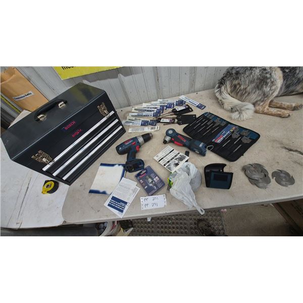 Bosch Cordless Drill, Multi-Tool, Bit Sets, and Tool Box
