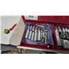 Image 4 : Red Metal Tool Box with Sockets, Ratchets, and Torque Wrench