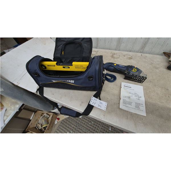 Mastercraft Laser Level and Multi-Cutter Precision Saw, Owner's Manual, and Carry Bag