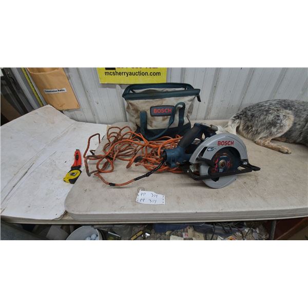 Bosch CS20 7-1/4” 15 Amp Circular Saw, Bosch Bag, Extension Cord