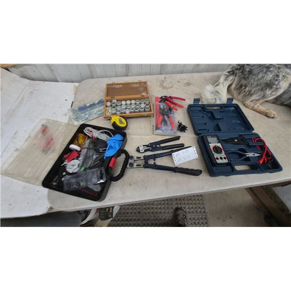Mastercraft Multimeter, Bolt Cutters, Pliers, Screws