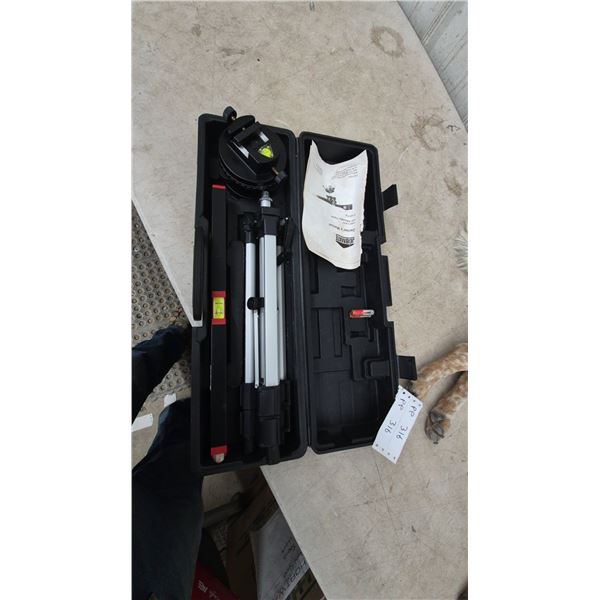Jobmate Laser Level with Adjustable Tripod, Owner's Manual, and Case