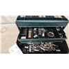 Image 3 : Socket Set in a Multi-Tiered Tackle Box, with Assorted Sockets and Extensions