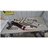 Image 1 : Jobmate 9” Level, Mastercraft Hand Saw, Jobmate Saw Set, Trowel, Squares