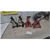 Image 1 : Four 2 Ton Jack Stands: Two Blackhawk and Two Unbranded Red