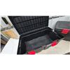 Image 4 : Two Black Plastic Storage Totes with Red Latches13”×32”×18”