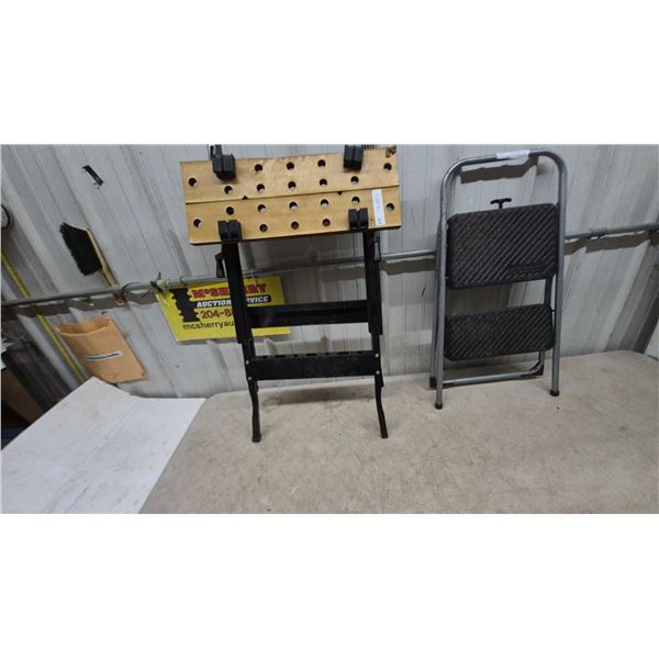 Black and Decker Workmate Portable Project Center and Cosco 2-Step Folding Stool