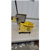Image 1 : Yellow Commercial Mop Bucket with Side-Press Wringer and Swivel Casters