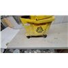 Image 2 : Yellow Commercial Mop Bucket with Side-Press Wringer and Swivel Casters