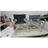 Image 1 : Pair of Folding Director's Chairs with Side Tables