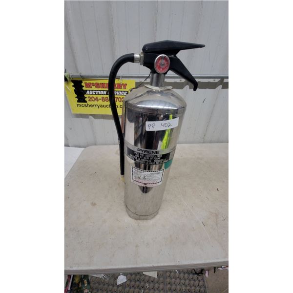 Pyrene Fire Extinguisher, Stainless Steel, Pull Pin and Squeeze Lever, with Gauge