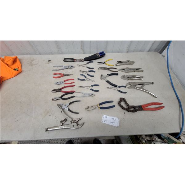 Assorted Pliers and Wrenches: Vise-Grip Locking Pliers, Needle-Nose Pliers