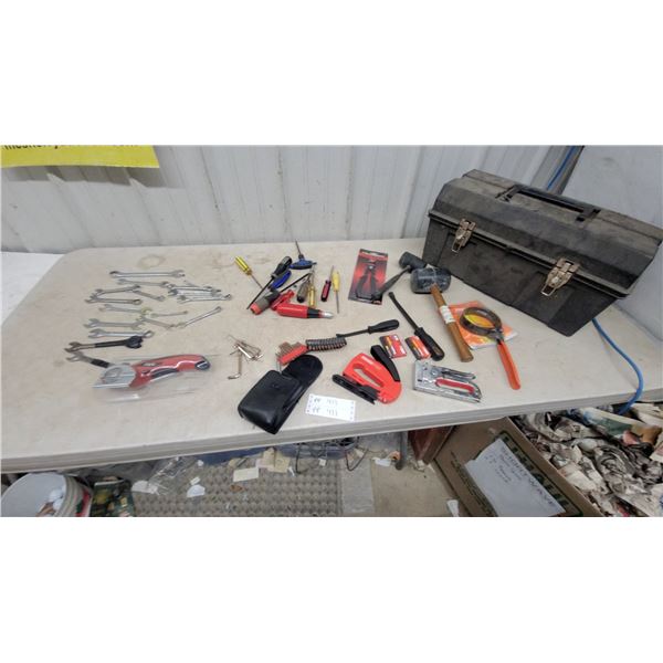 Toolbox with Wrenches, Screwdrivers, Hammers, Pliers, Staplers