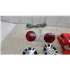 Image 3 : OE Pro-Series Brake Shoes and pads BFS855, 4 Touten Wheel Hub Caps, 2 Red Taillights and Mud flaps