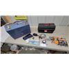 Image 1 : Two Toolboxes, Grinding Wheel, Tire Pressure Gauge