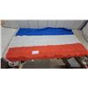 Image 1 : Flags and Warning Sign: Union Jack Flag, Blue White Red Flag, and "Nothing Worth Dying For" Sign