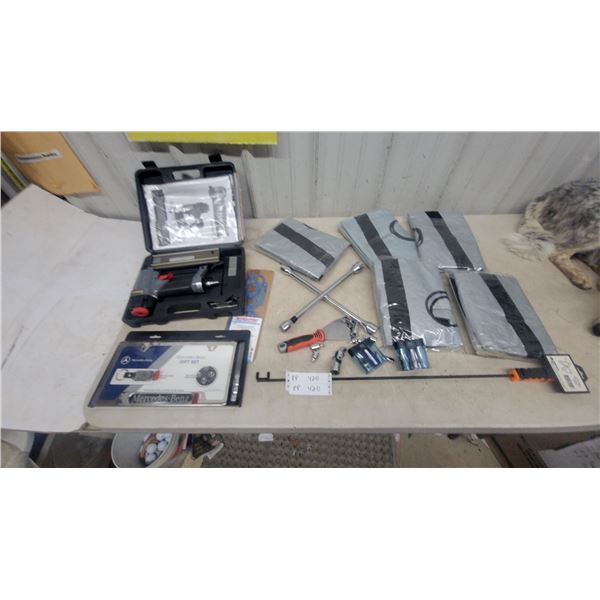 Pneumatic Brad Nailer, Mercedes-Benz Gift Set, Lug Wrench, Socket Set