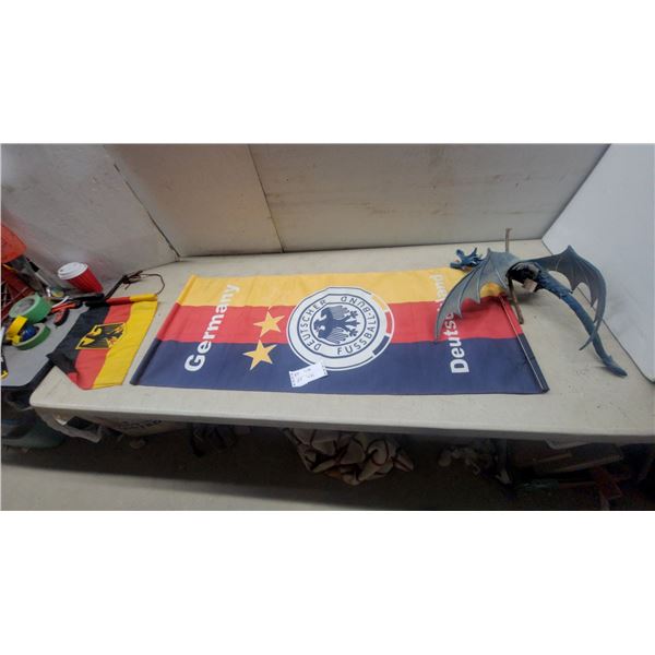 Germany DFB Deutscher Fussball-Bund Fan Flag Banner and Small German Flag