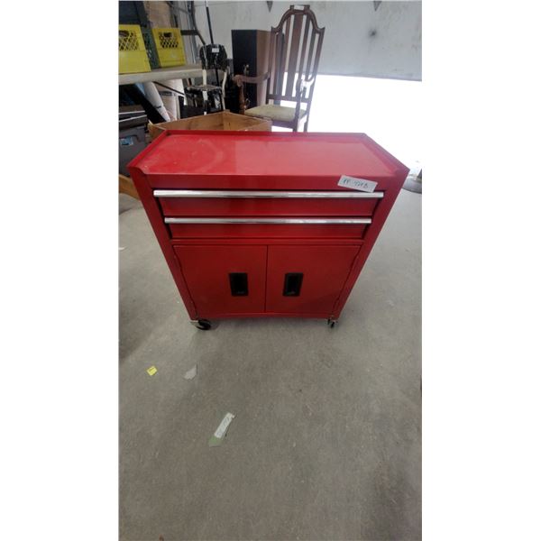 Red Rolling Tool Chest with Two Drawers, Two-Door Cabinet, and 27”×12”×24”