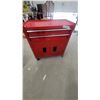 Image 3 : Red Rolling Tool Chest with Two Drawers, Two-Door Cabinet, and 27”×12”×24”