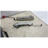 Image 6 : Two Cases, Red Hydraulic Jack, and Two Metal Hand Tools