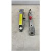 Image 7 : Two Cases, Red Hydraulic Jack, and Two Metal Hand Tools