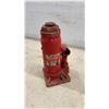Image 9 : Two Cases, Red Hydraulic Jack, and Two Metal Hand Tools
