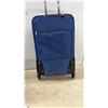 Image 3 : Three Pieces Luggage, Blue Wheeled Upright and Gray/Black Bags with Red Trim