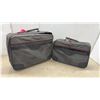 Image 5 : Three Pieces Luggage, Blue Wheeled Upright and Gray/Black Bags with Red Trim