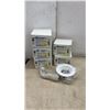 Image 2 : Assorted Electrical Supplies: Halo 983GUWHT Trim Rings, Intermatic Timer, Wall Plates