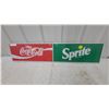 Image 1 : Coca-Cola and Sprite Metal Sign, R "Enjoy Coca-Cola" and "Sprite Trade Mark Reg. 10”×48”
