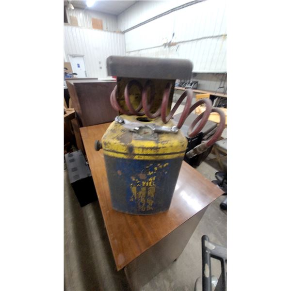 Vintage Blue and Yellow spark plug cleaning machine