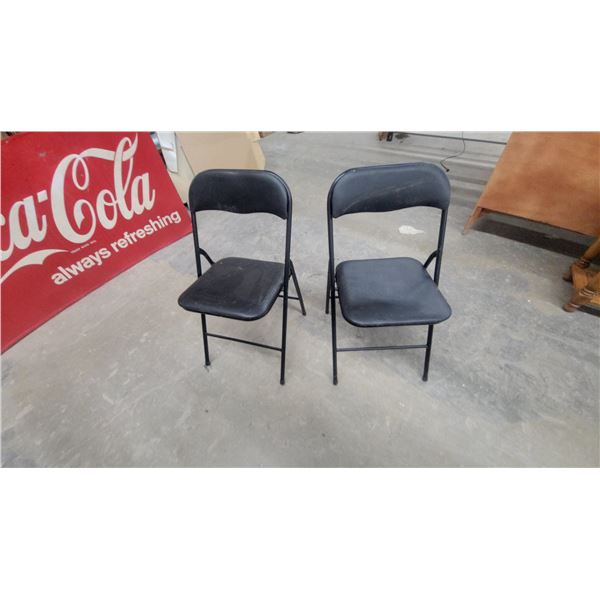 Pair of Black Folding Chairs
