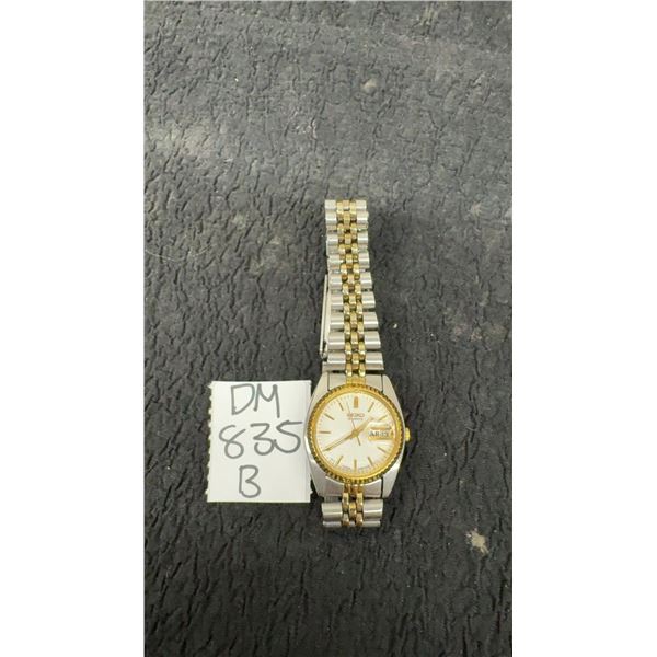 Seiko Quartz Ladies' Watch, Two-Tone Bracelet, Day/Date Display