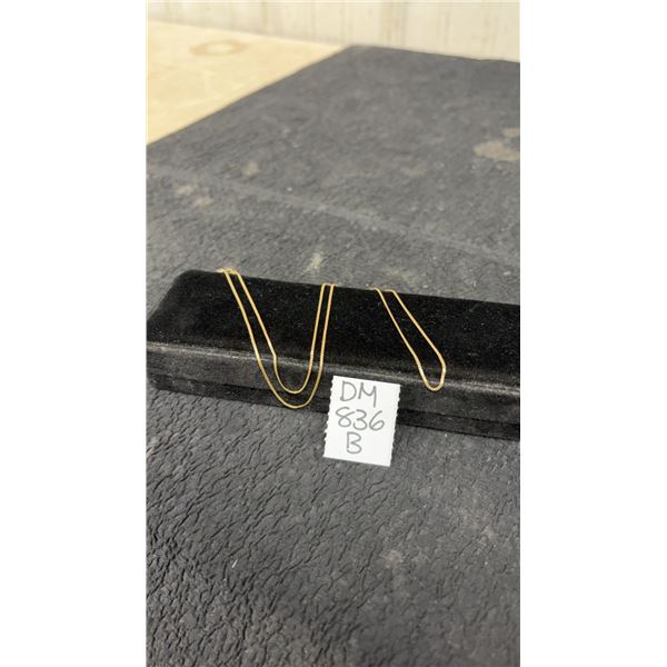 10K Gold Box Chain Necklace, total weight 2.03 Grams