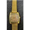 Image 2 : Gold-Plated Men's Wristwatch, Cushion Case, Date Window, Mesh Bracelet