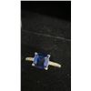 Image 3 : Platinum Plated 1.5 Carat Cushion Cut Lab-Created Blue Sapphire Chanel Ring, Size 7