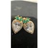 Image 3 : 18K Gold Plated 0.8CT Each Pear Cut Simulated Diamond Halo Stud Earrings
