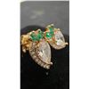 Image 4 : 18K Gold Plated 0.8CT Each Pear Cut Simulated Diamond Halo Stud Earrings
