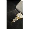 Image 4 : 14K Gold Plated 1.5ct Heart Cut Simulated Diamond Ring - Size 8