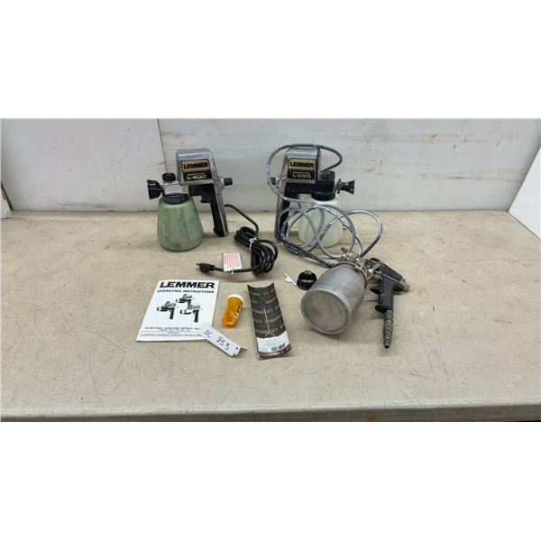 Lemmer Super Pro L-400 and L-350 Electric Airless Spray Guns, Pneumatic Spray Gun