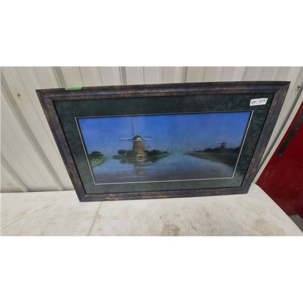 Framed Print of Windmills by G. Boonstra, 2002. 36”×22”