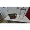 Image 1 : Copper Tub and Black Metal Plant Stand