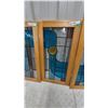 Image 3 : Four Stained Glass Panels in Wood Frames, 30” x 16” Frame